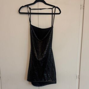 Fashion Nova Black Textured mini Dress